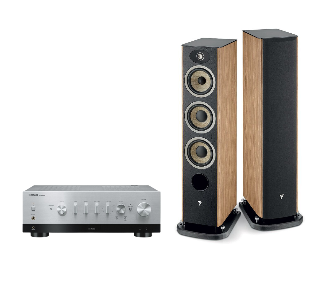 Yamaha R-N1000A Network Receiver Amplifier + Focal Aria Evo X N2 Floor-Standing Speakers