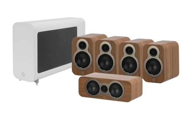 Q Acoustics 3010C 5.1 Cinema Pack – Pin Oak with 3060S Subwoofer - Satin White