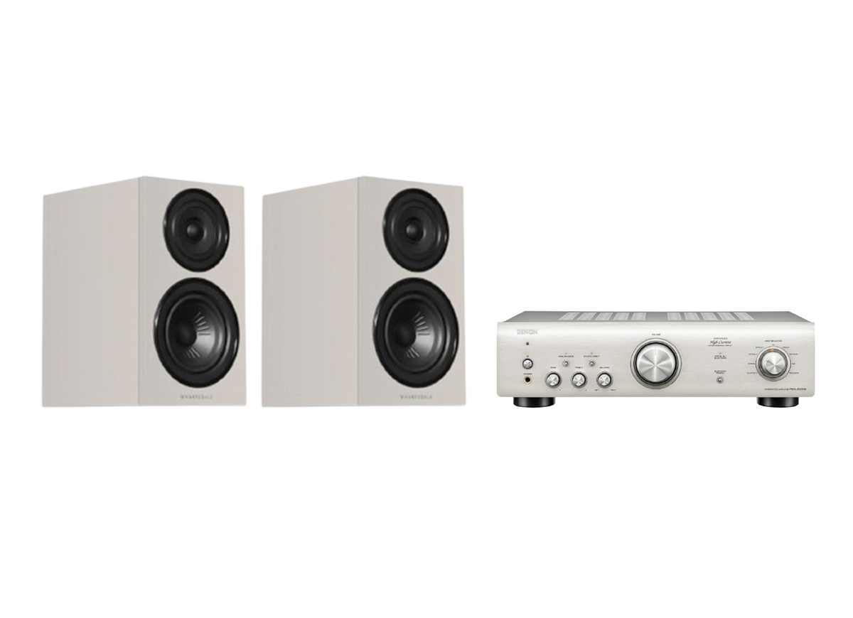 Wharfedale Diamond 12.1i Bookshelf Speakers + Denon PMA-600NE + 5m QED 42 Strand Speaker Cable