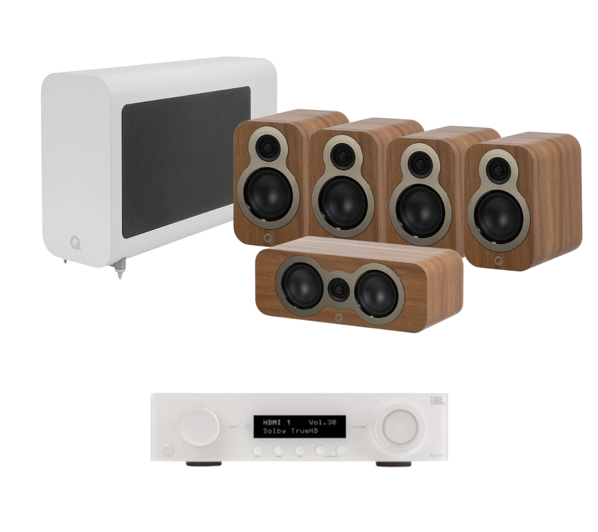 JBL MA310 5.2 4K AV Receiver + Acoustics 3010C 5.1 Cinema Pack with 3060S Subwoofer