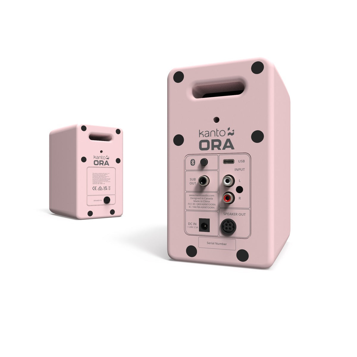 Kanto ORA 100w Powered Reference Desktop Speakers with Bluetooth – Pink