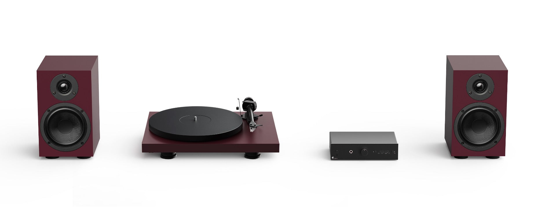 Pro-Ject Colourful Audio System 2 - Premium all-in-one Hi-Fi Solution - Wine Red Satin