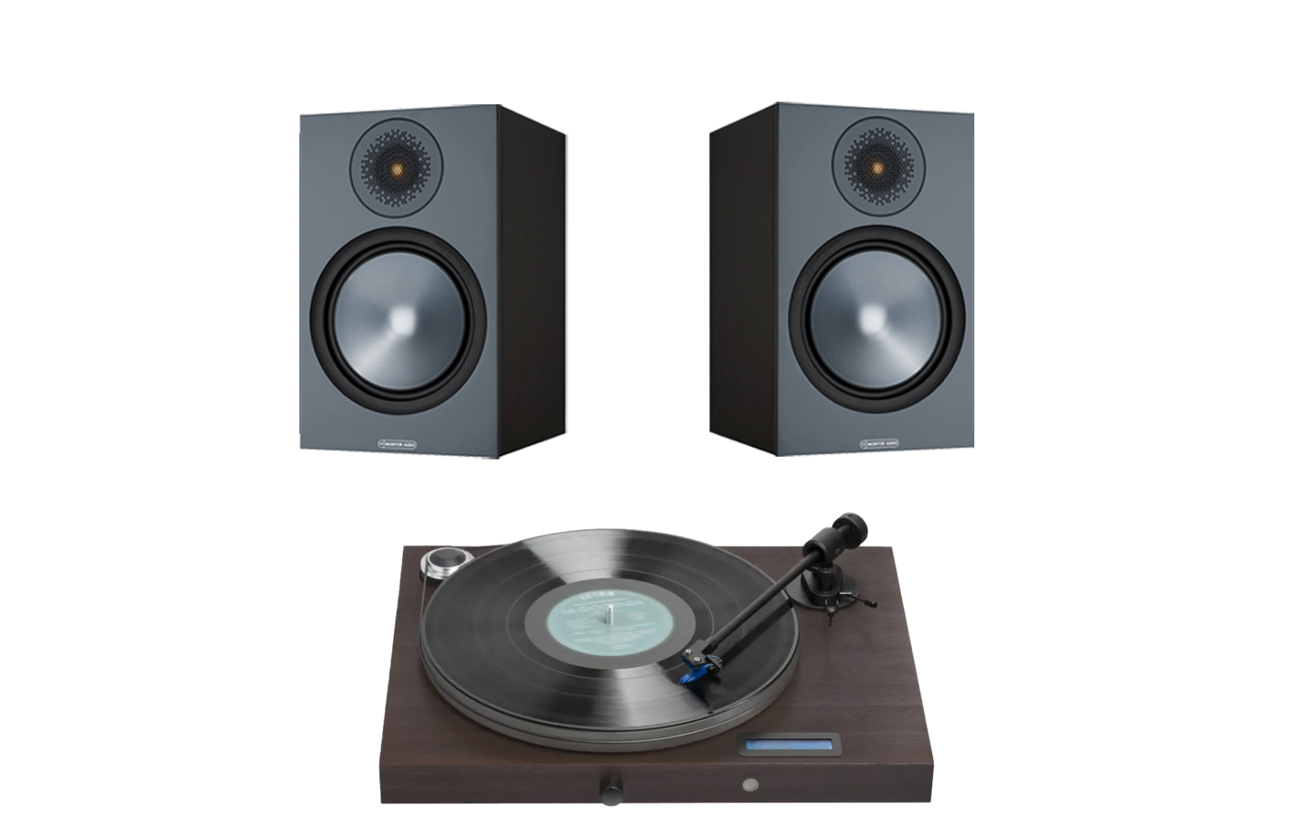 Pro-Ject Juke Box S2 Turntable+Monitor Audio Bronze 100 Bookshelf Speakers