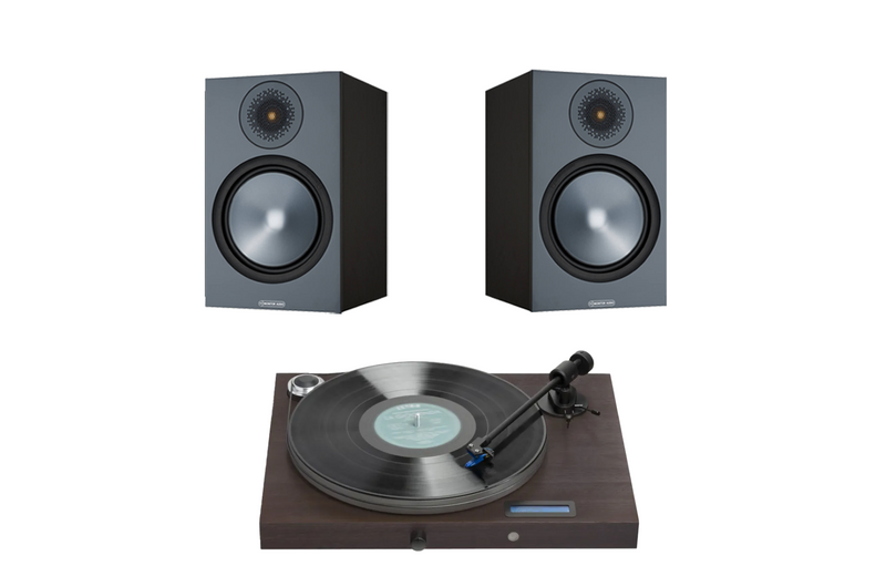 Pro-Ject Juke Box S2 Turntable+Monitor Audio Bronze 100 Bookshelf Speakers