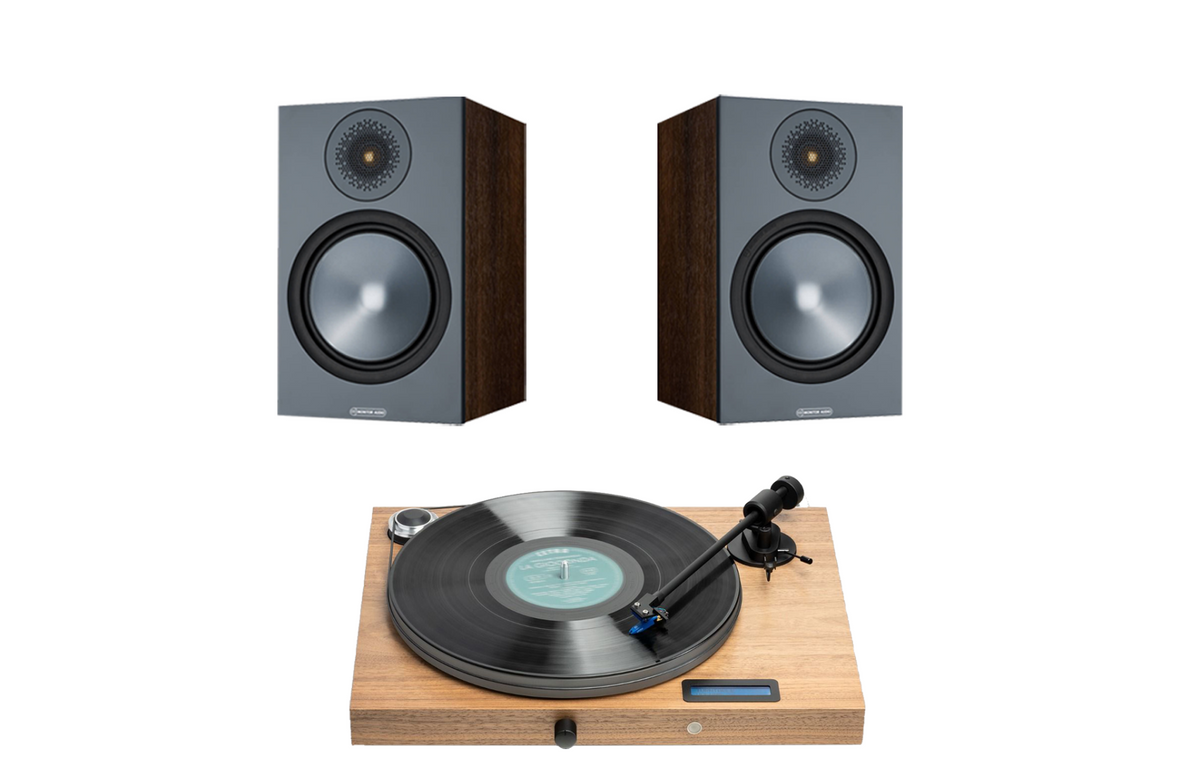 Pro-Ject Juke Box S2 Turntable+Monitor Audio Bronze 100 Bookshelf Speakers