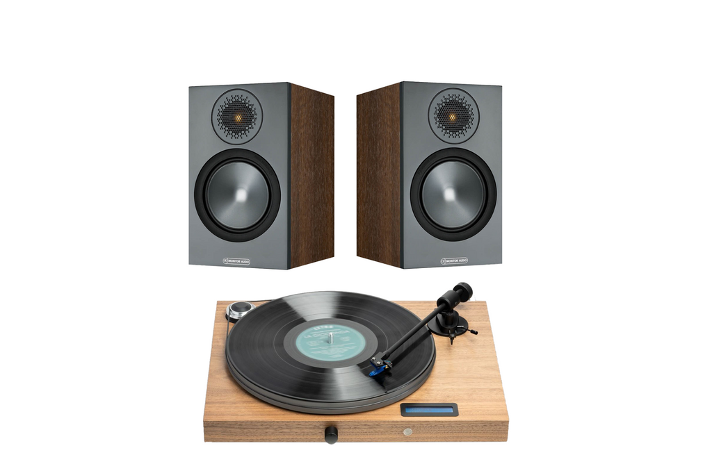Pro-Ject Juke Box S2 Turntable+Monitor Audio Bronze 50 Bookshelf Speakers