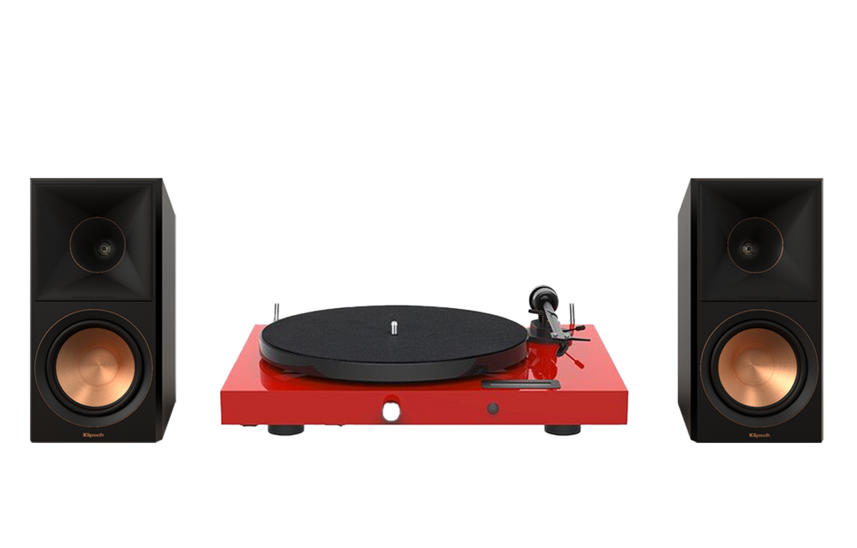 Pro-Ject Juke Box E1 Turntable + Klipsch RP-600M II Bookshelf Speakers