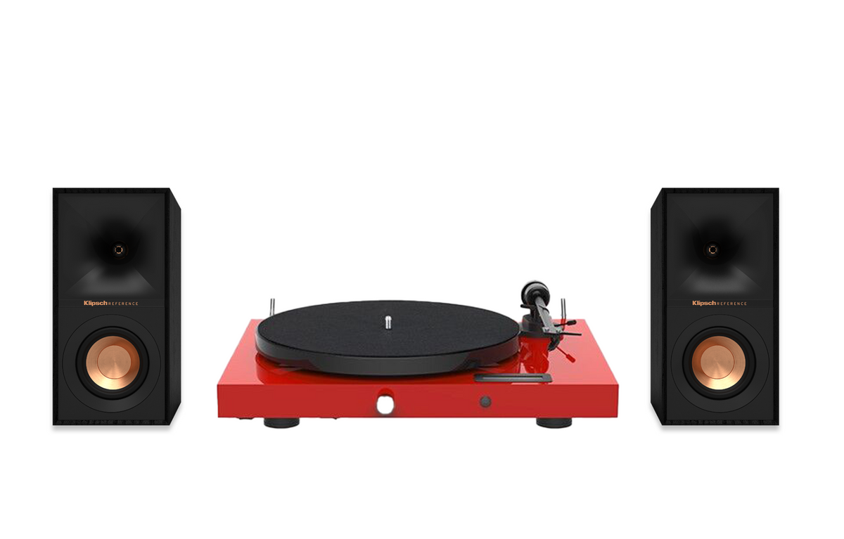 Pro-Ject Juke Box E1 Turntable + Klipsch R-40M Bookshelf Speakers