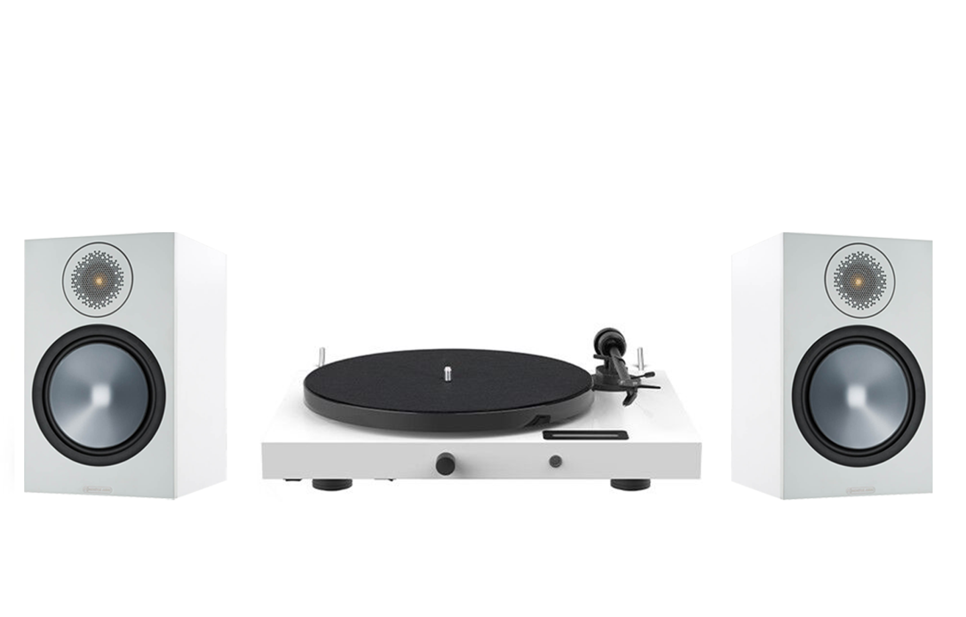 Pro-Ject Juke Box E1 Turntable + Monitor Audio Bronze 100 Bookshelf Speakers