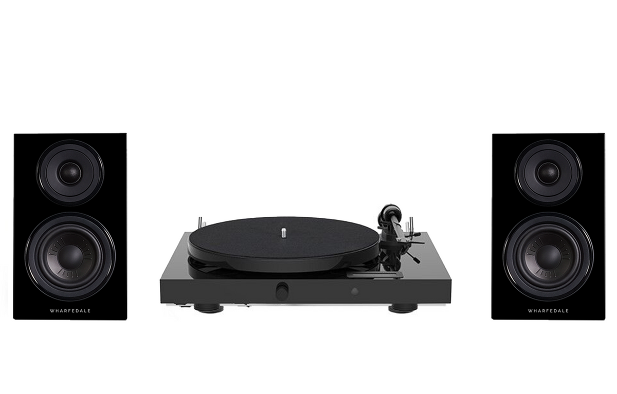 Pro-Ject Juke Box E1 Turntable + Wharfedale Diamond 12.2 Bookshelf Speakers