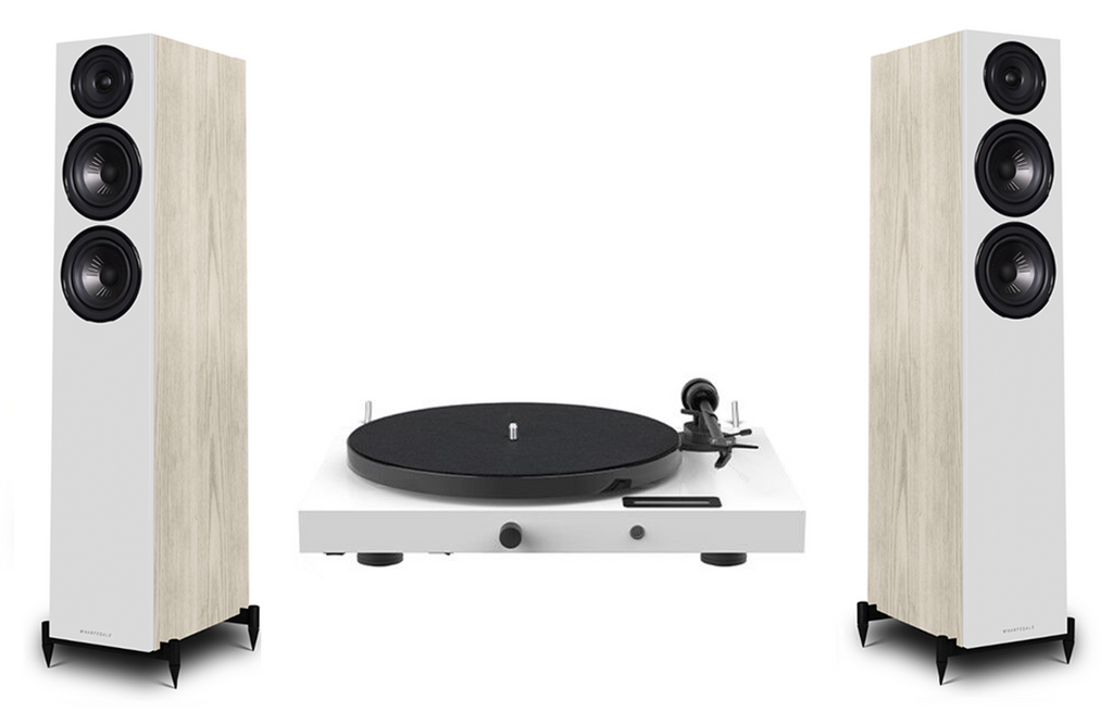 Pro-Ject Juke Box E1 Turntable + Wharfedale Diamond 12.3 Floordstanding Speakers