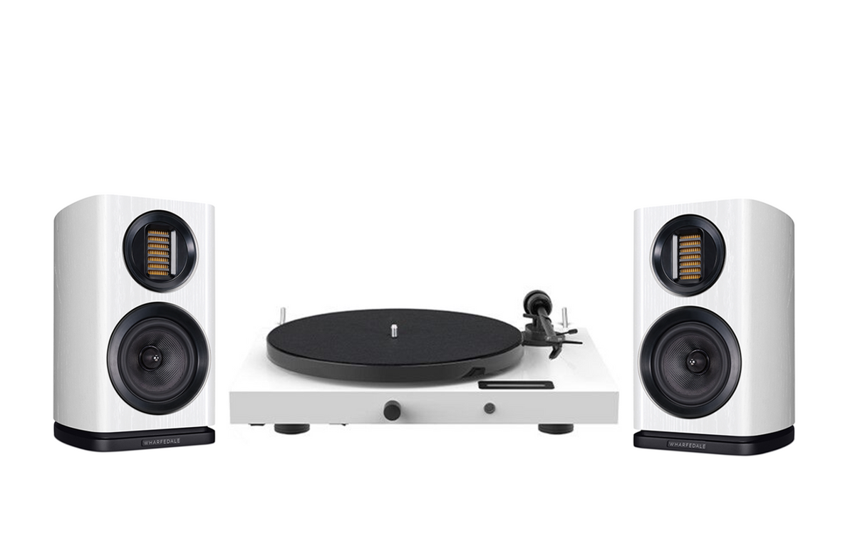 Pro-Ject Juke Box E1 Turntable + Wharfedale EVO 4.1 Bookshelf Speakers