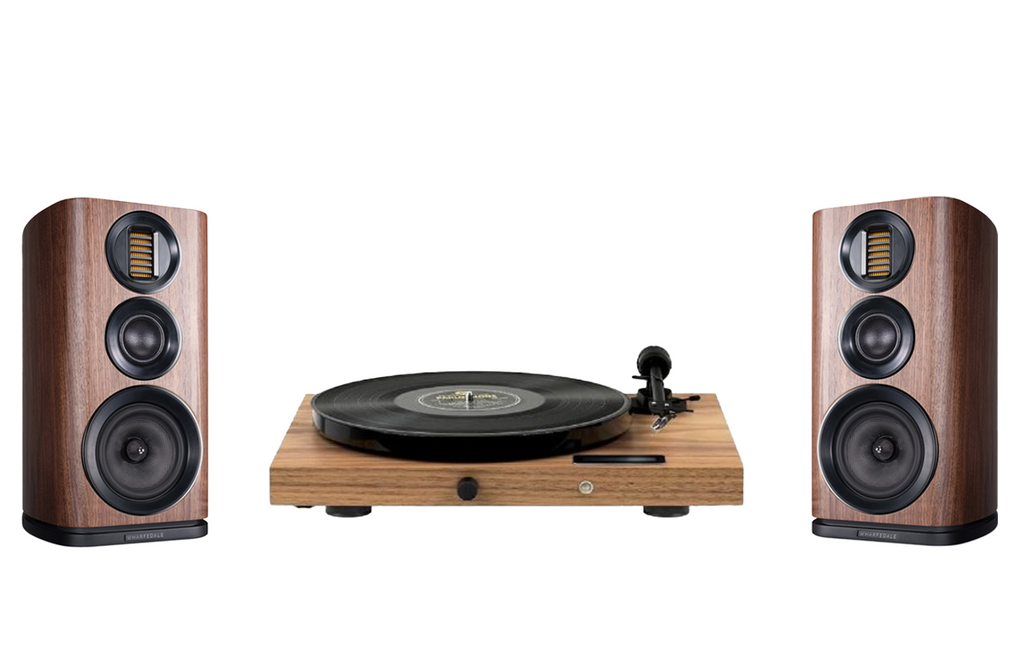 Pro-Ject Juke Box E1 Turntable + Wharfedale EVO 4.2 Bookshelf Speakers