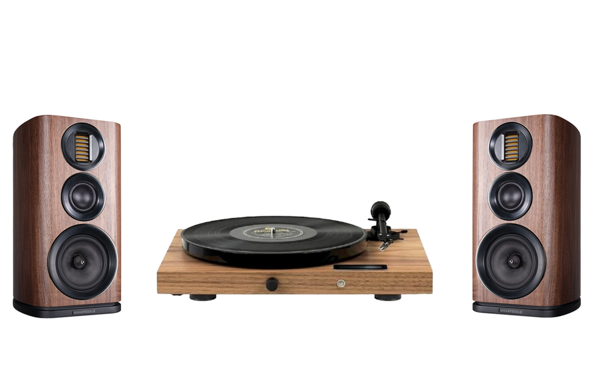 Pro-Ject Juke Box E1 Turntable + Wharfedale EVO 4.2 Bookshelf Speakers