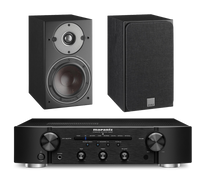 Marantz PM6007 Amplifier and Dali Oberon 1 Bookshelf Speakers in Black
