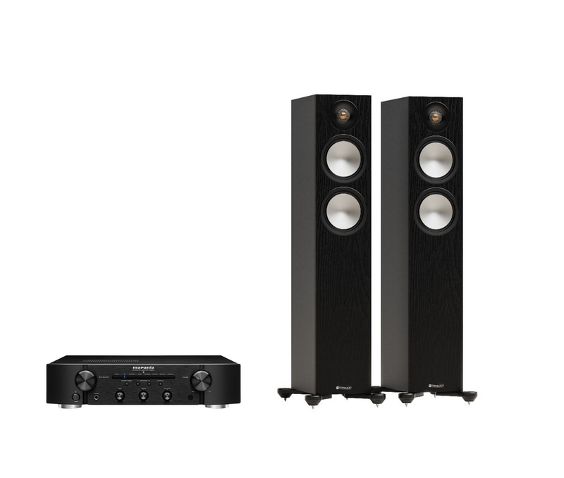 Marantz PM6007 Integrated Amplifier + Monitor Audio Bronze 300 7G Floor Standing Speakers Package and 5 metres Classic 79 Strand