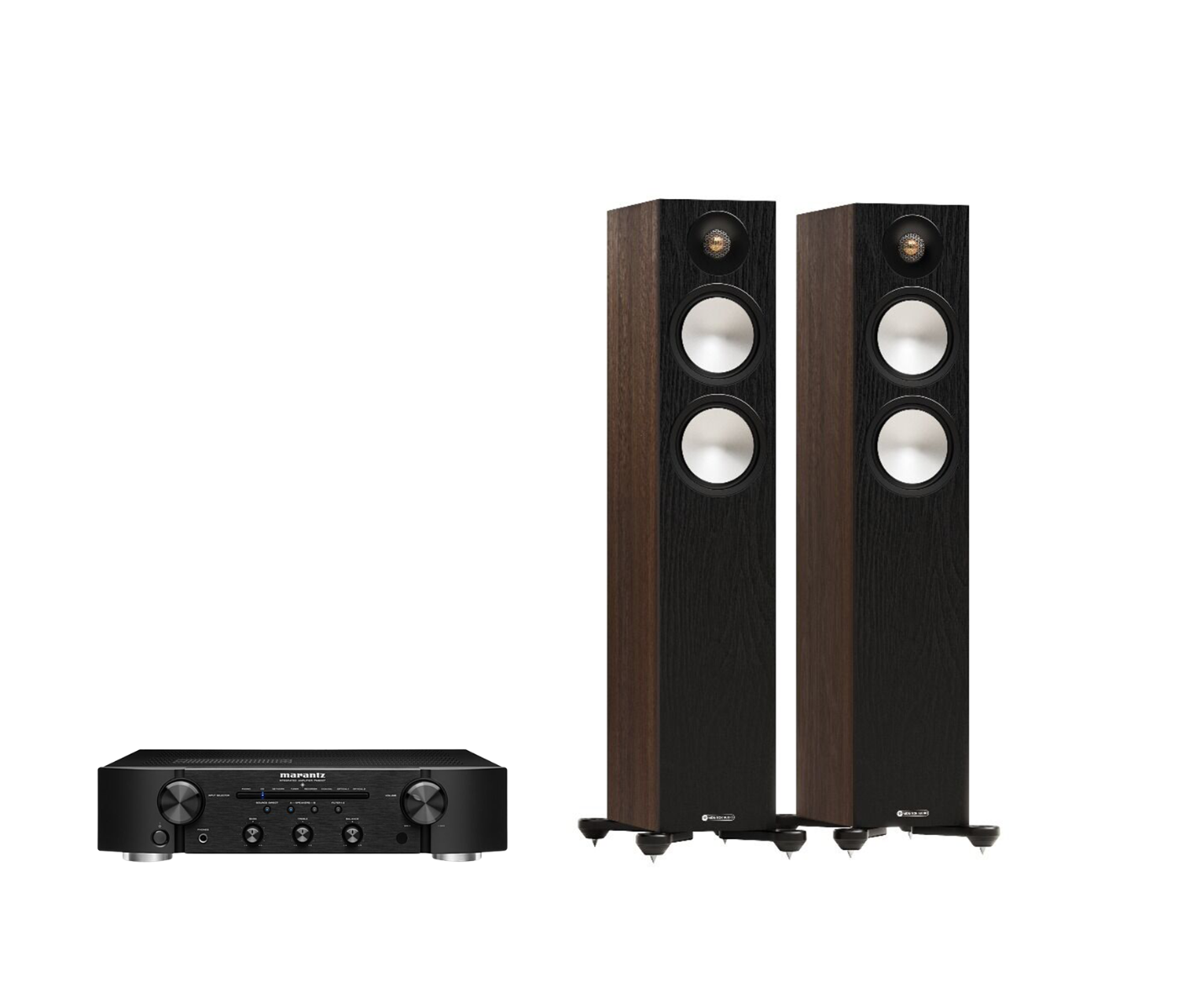 Marantz PM6007 Integrated Amplifier + Monitor Audio Bronze 300 7G Floor Standing Speakers Package and 5 metres Classic 79 Strand