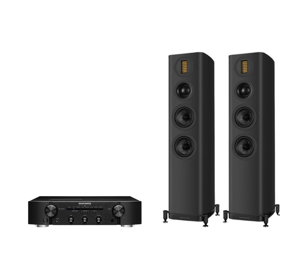 Marantz PM6007 Integrated Amplifier + Wharfedale Evo 5.3 Floor Standing Speakers Package and 5 metres Classic 79 Strand