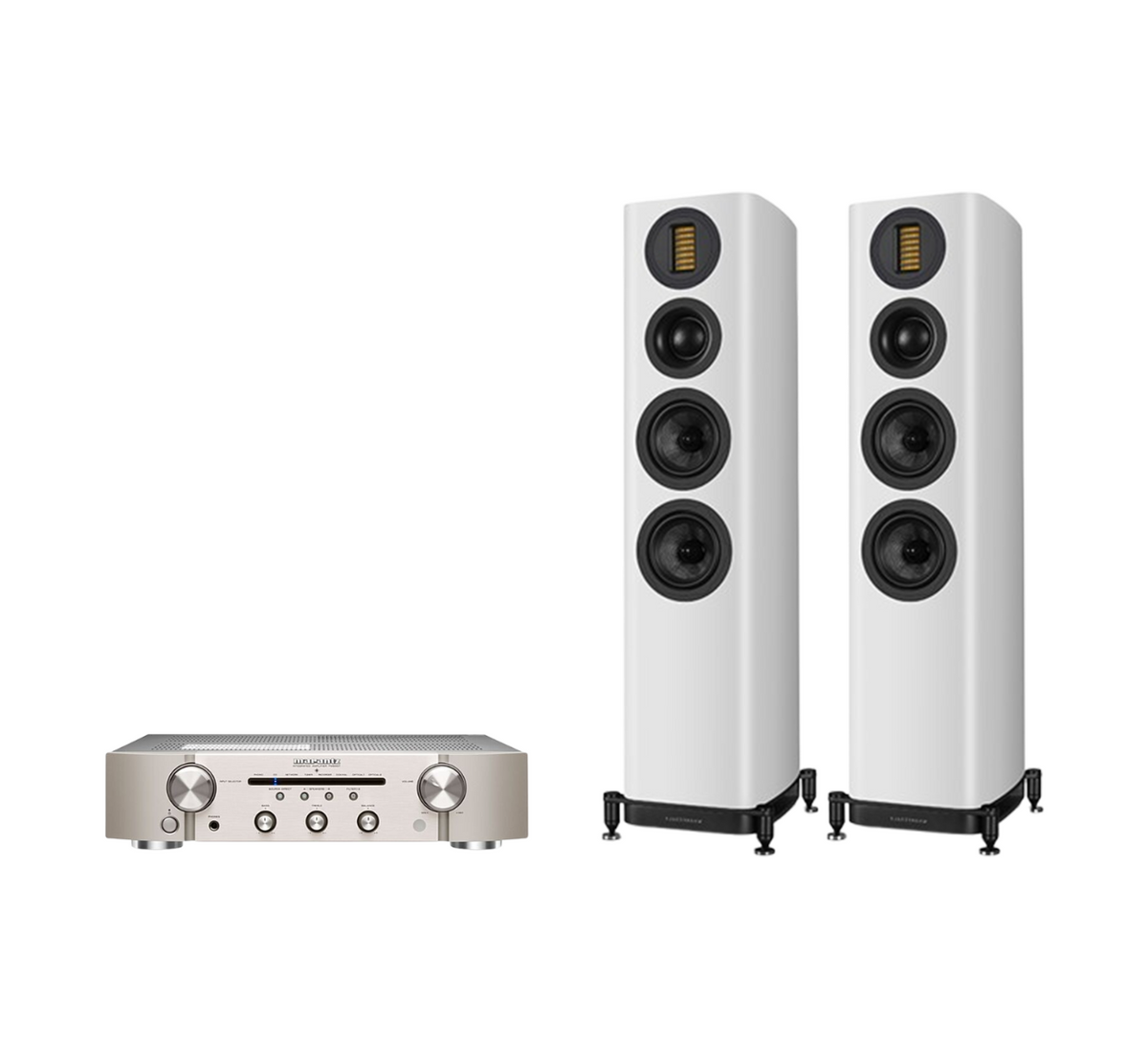 Marantz PM6007 Integrated Amplifier + Wharfedale Evo 5.3 Floor Standing Speakers Package and 5 metres Classic 79 Strand
