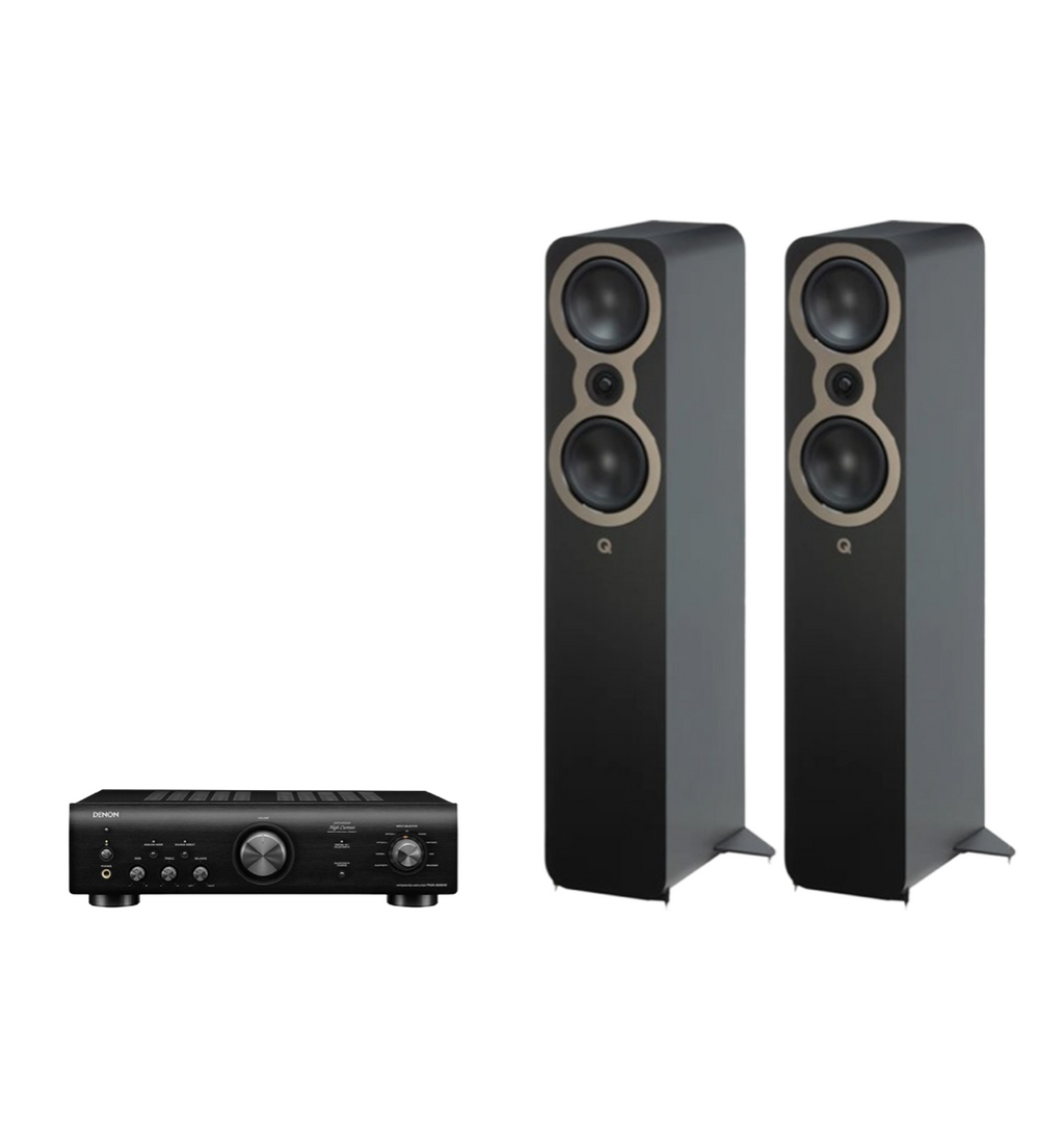 Denon PMA-600NE Integrated Amplifier + Q Acoustics 3050c Floor Standing Speakers Package and 5 metres Classic 79 Strand