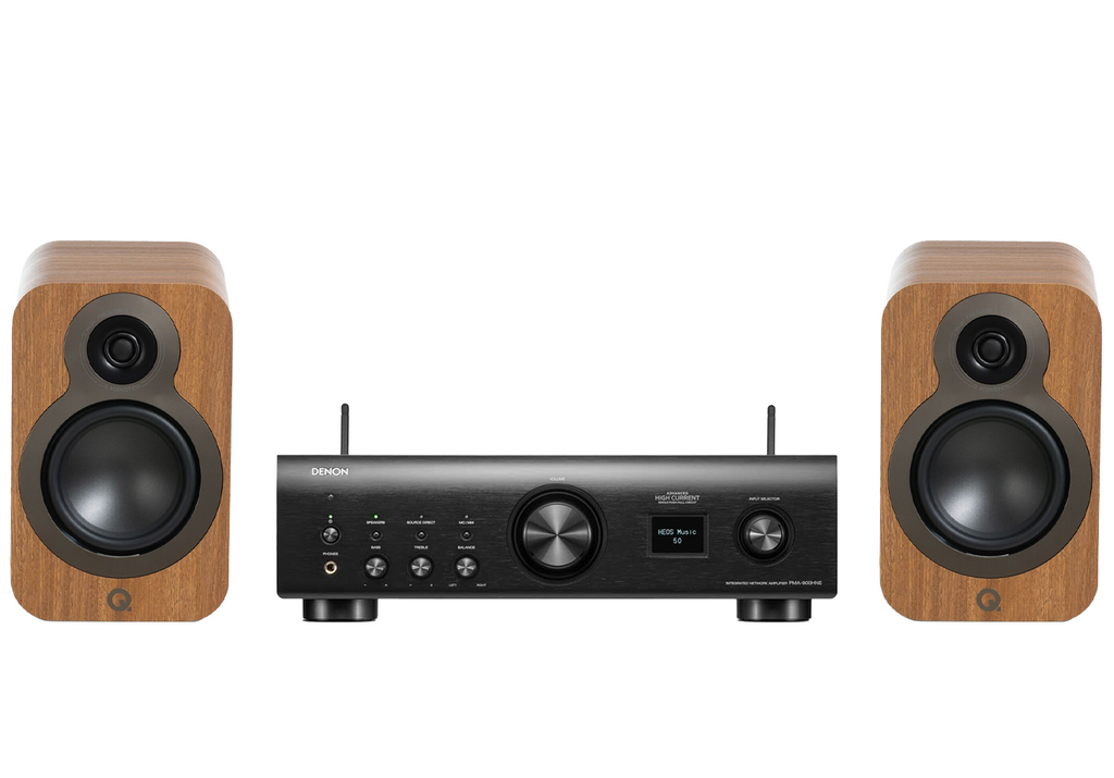 Denon PMA-900HNE Integrated Network Amplifier + Q Acoustics 3020C Bookshelf Speakers