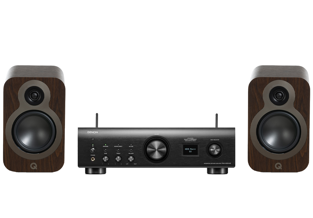 Denon PMA-900HNE Integrated Network Amplifier + Q Acoustics 3020C Bookshelf Speakers