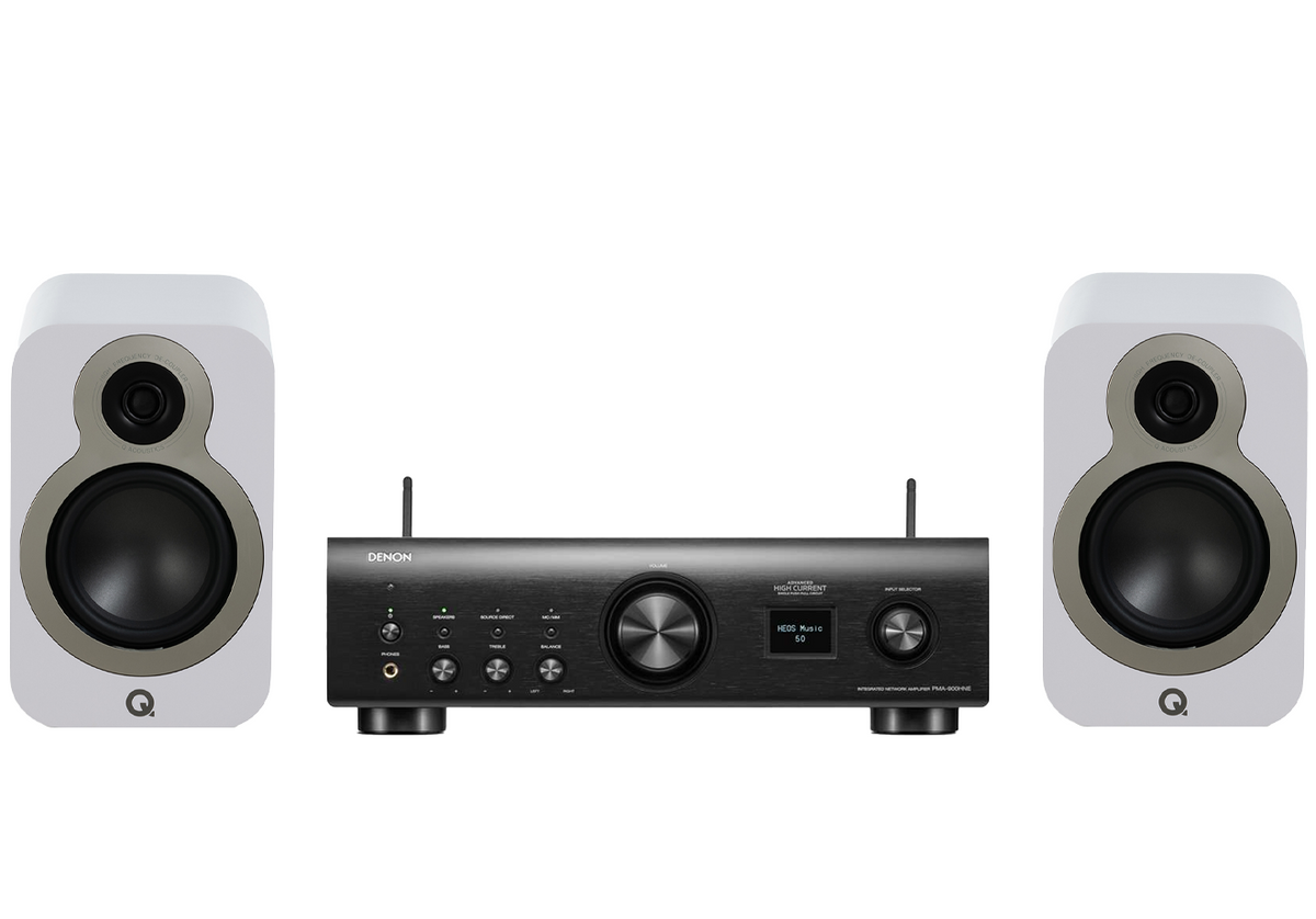 Denon PMA-900HNE Integrated Network Amplifier + Q Acoustics 3020C Bookshelf Speakers