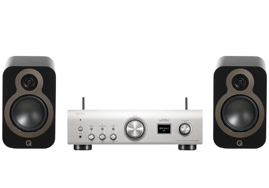 Denon PMA-900HNE Integrated Network Amplifier + Q Acoustics 3020C Bookshelf Speakers