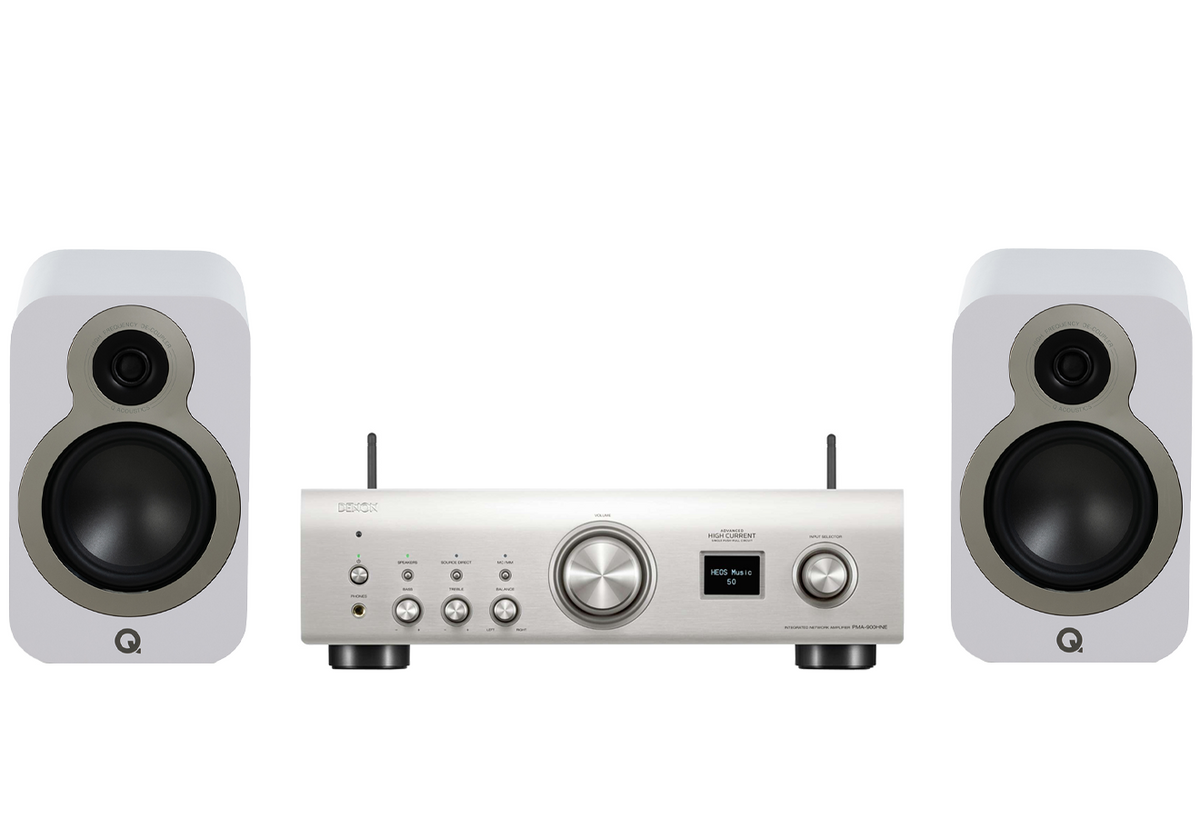 Denon PMA-900HNE Integrated Network Amplifier + Q Acoustics 3020C Bookshelf Speakers
