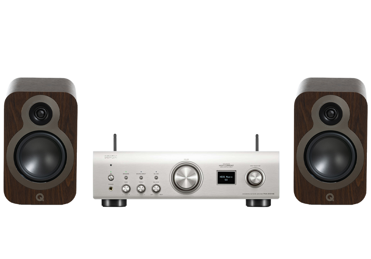 Denon PMA-900HNE Integrated Network Amplifier + Q Acoustics 3020C Bookshelf Speakers