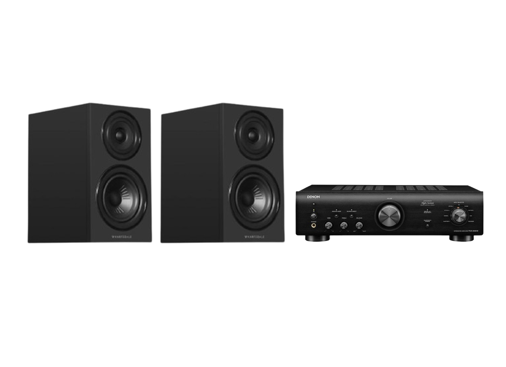 Wharfedale Diamond 12.2i Bookshelf Speakers + Denon PMA-600NE + 5m QED 42 Strand Speaker Cable