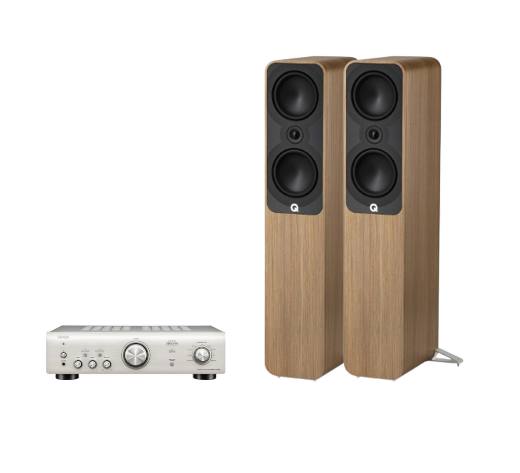 Denon PMA-600NE Integrated Amplifier + Q Acoustics 5050 Floor Standing Speakers Package and 5 metres Classic 79 Strand