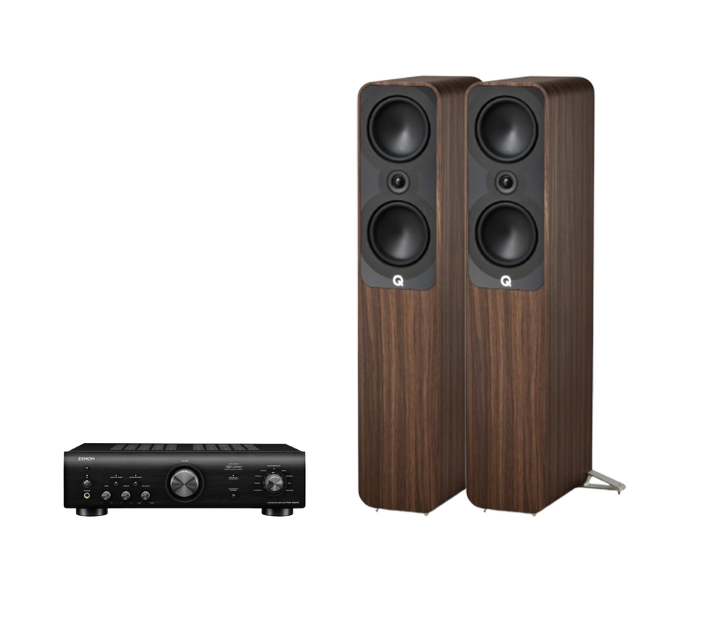 Denon PMA-600NE Integrated Amplifier + Q Acoustics 5050 Floor Standing Speakers Package and 5 metres Classic 79 Strand