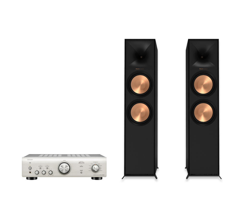 Denon PMA-600NE Integrated Amplifier + Klipsch R-800F Floor Standing Speakers Package and 5 metres Classic 79 Strand