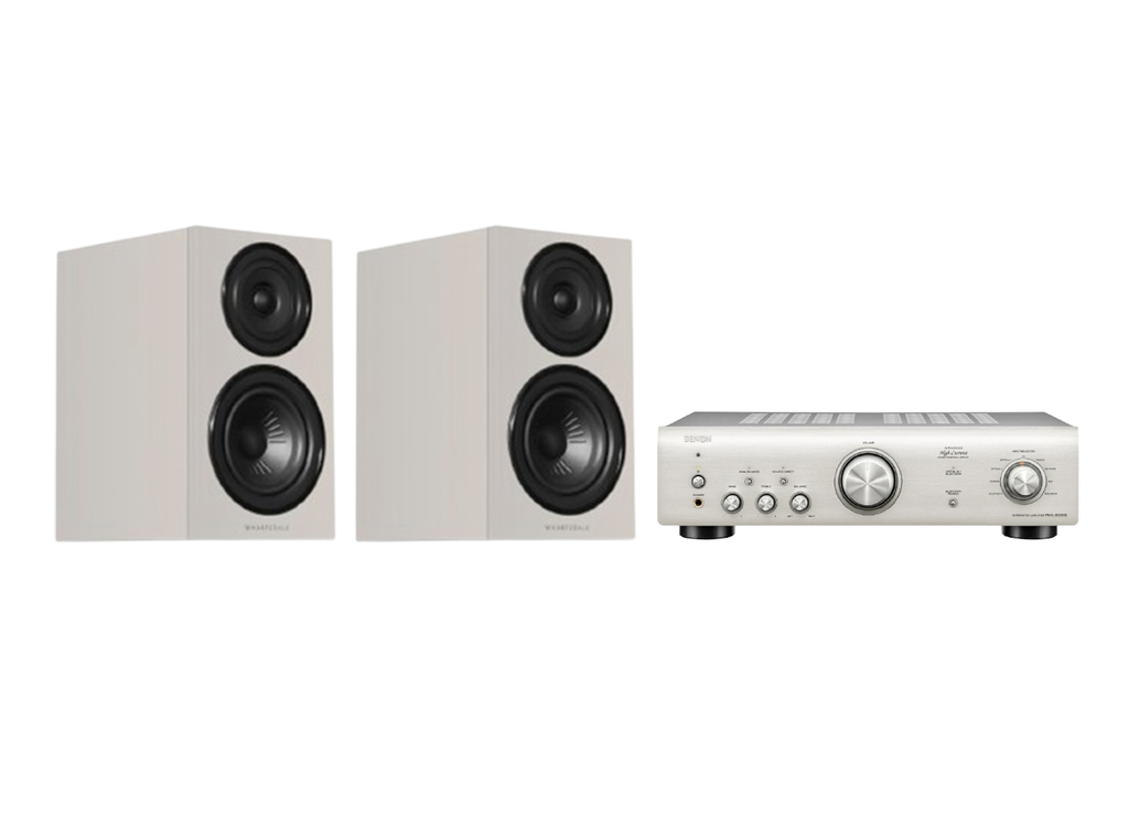 Wharfedale Diamond 12.2i Bookshelf Speakers + Denon PMA-600NE + 5m QED 42 Strand Speaker Cable
