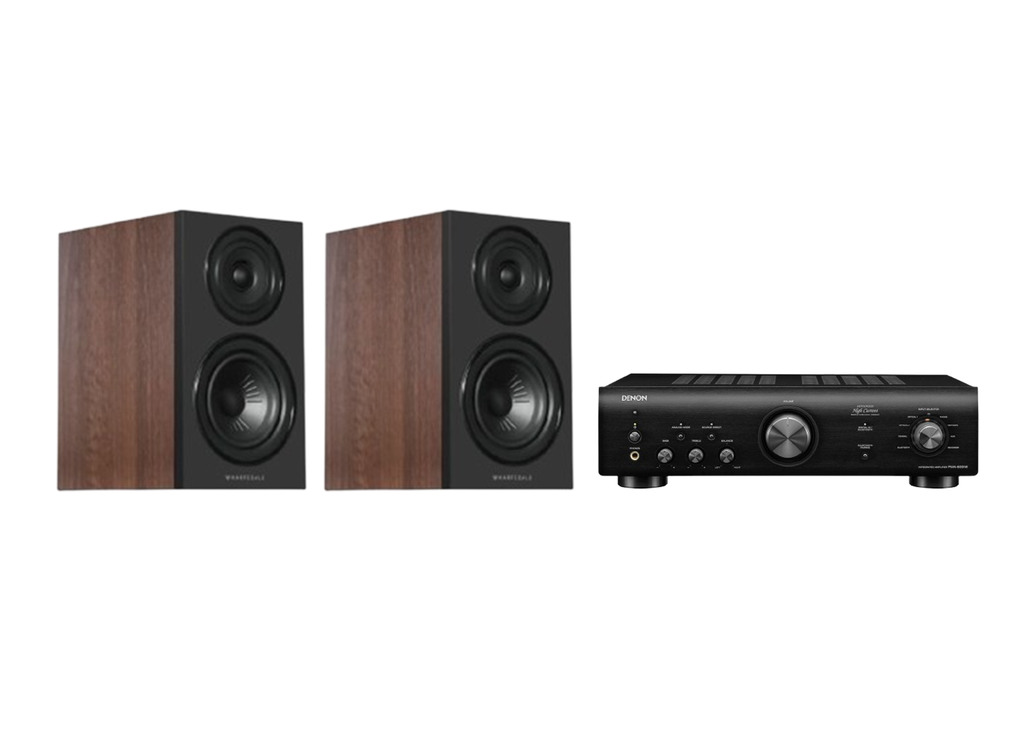 Wharfedale Diamond 12.2i Bookshelf Speakers + Denon PMA-600NE + 5m QED 42 Strand Speaker Cable