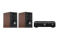 Wharfedale Diamond 12.2i Bookshelf Speakers + Denon PMA-600NE + 5m QED 42 Strand Speaker Cable