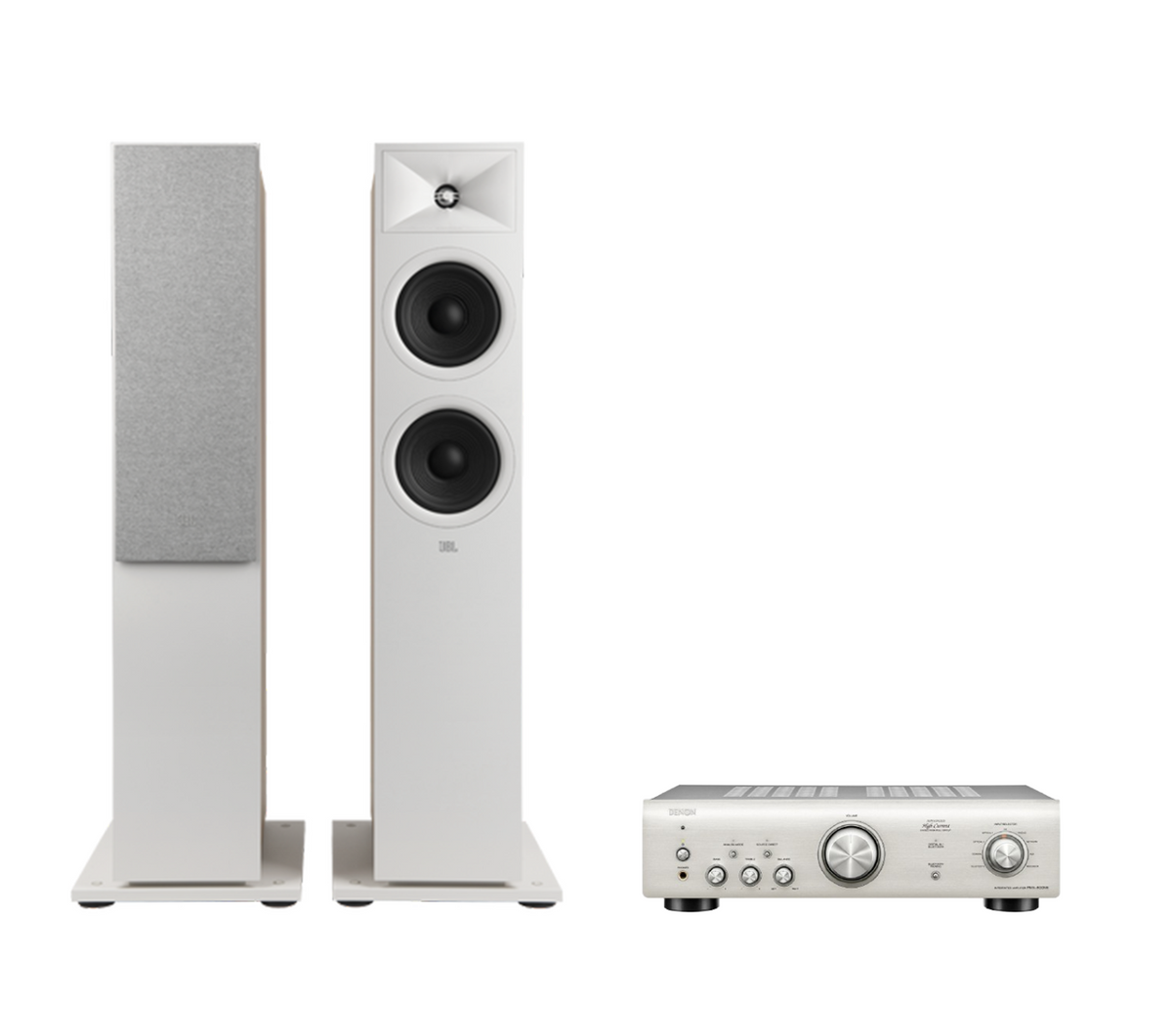 Denon PMA-600NE Integrated Amplifier + JBL Stage 280F Floor Standing Speakers Package and 5 metres Classic 79 Strand