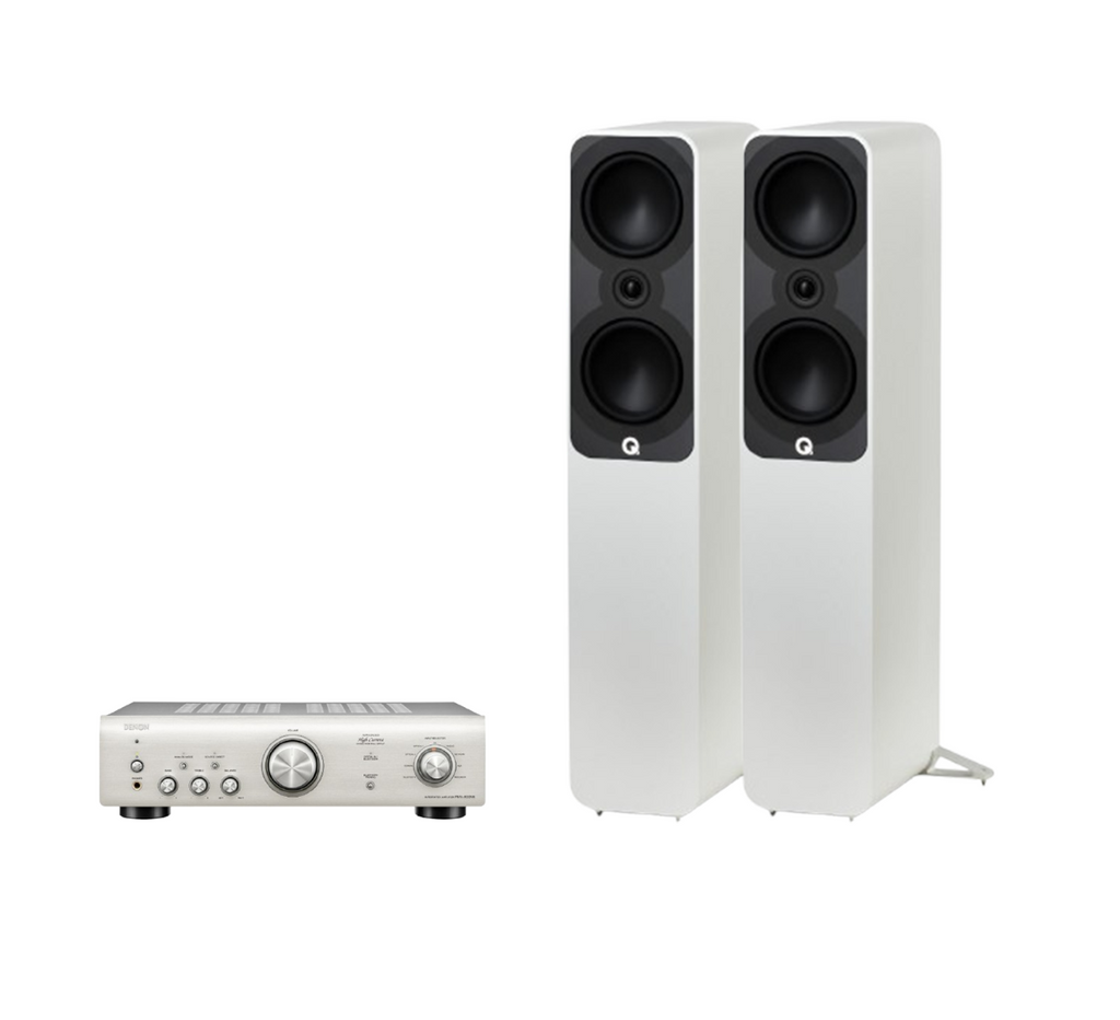 Denon PMA-600NE Integrated Amplifier + Q Acoustics 5050 Floor Standing Speakers Package and 5 metres Classic 79 Strand