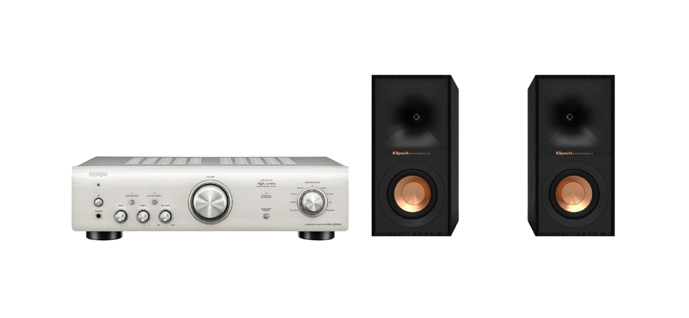 Denon PMA-600NE - Integrated Amplifier + Klipsch R-40M Bookshelf Speakers