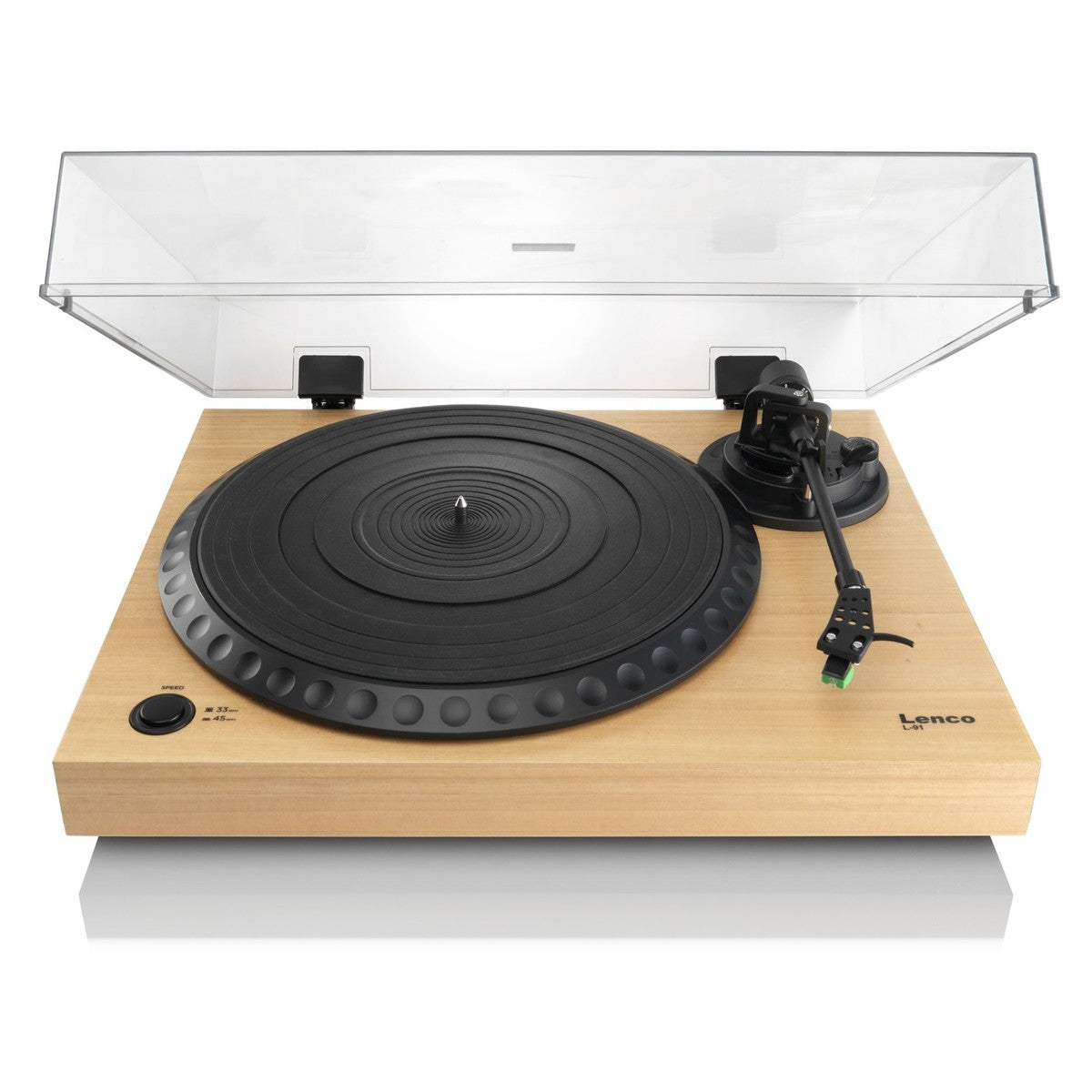 Lenco L-91 Turntable with USB in Natural Wood