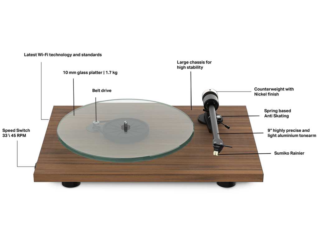 Pro-Ject T2 W T-Line Turntable - Walnut