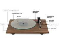 Pro-Ject T2 W T-Line Turntable - Walnut