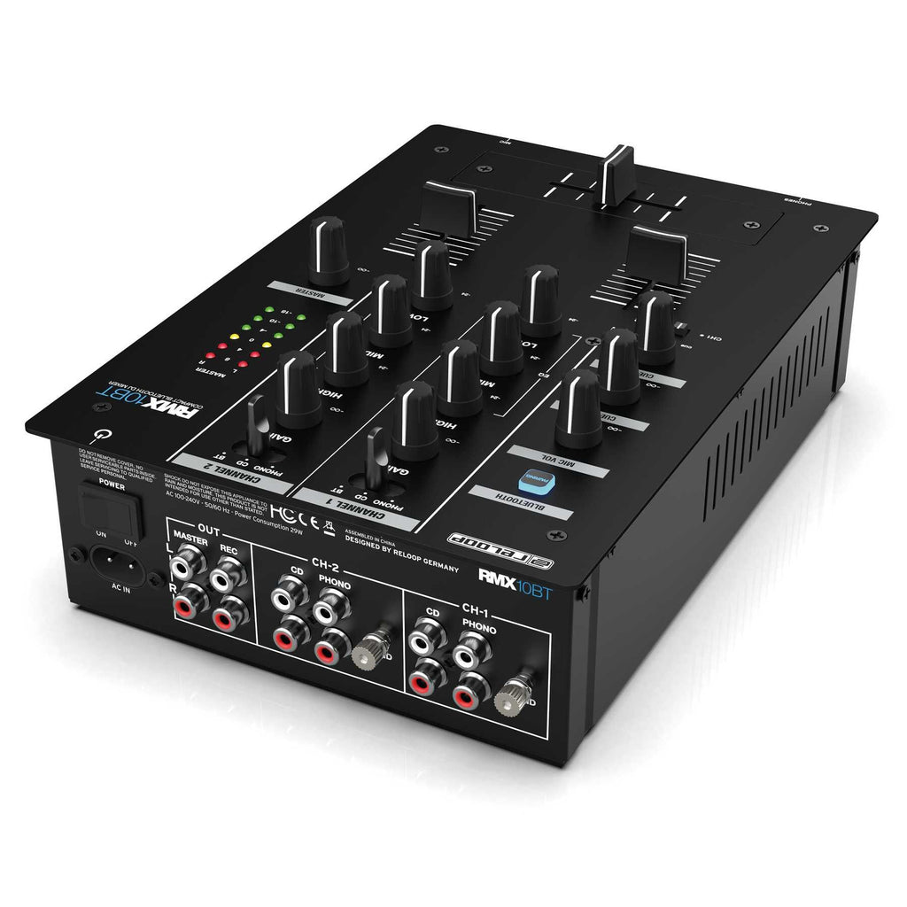 Reloop RMX-10BT- Compact 2 Channel DJ Mixer with Bluetooth input