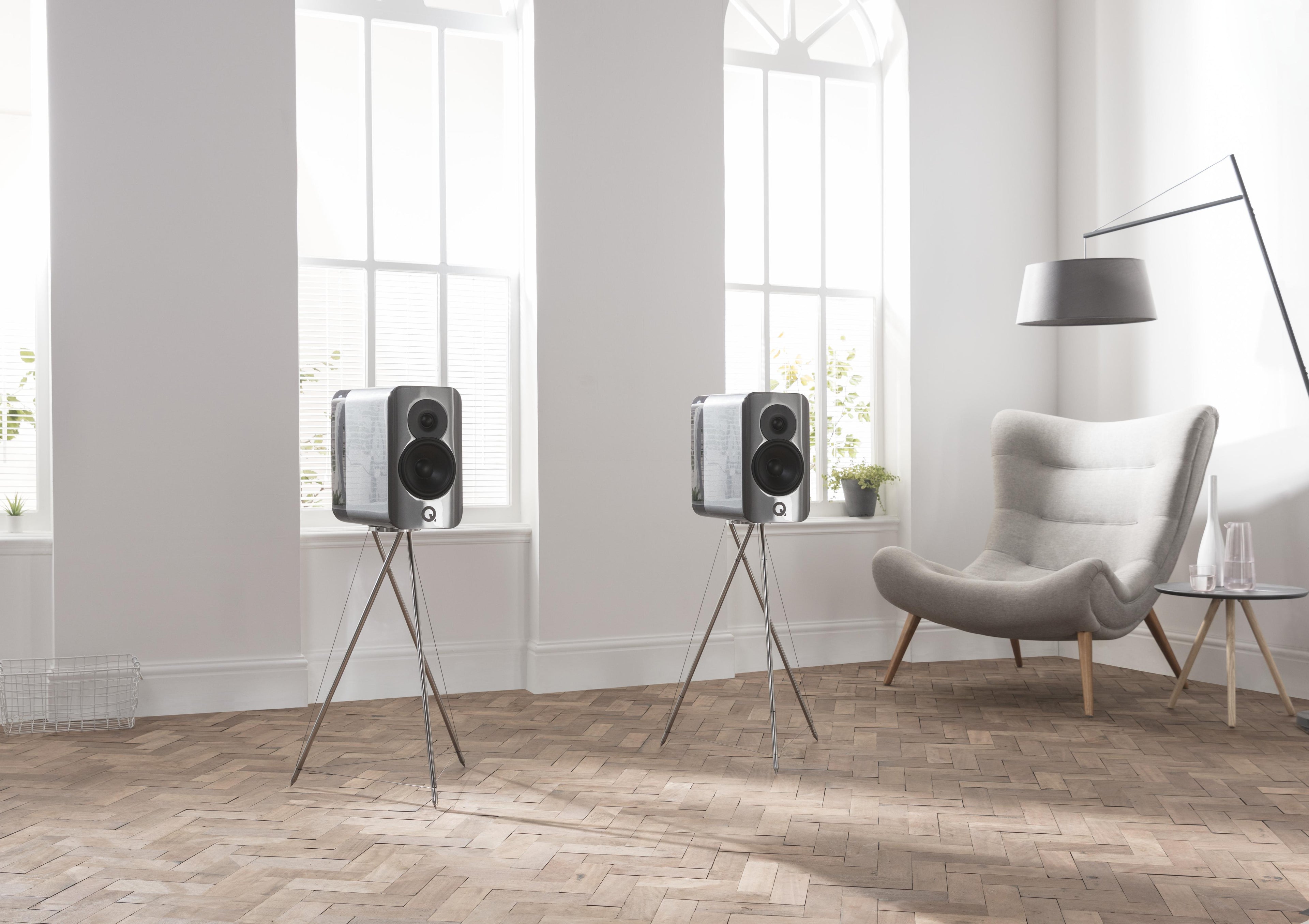 Q Acoustics Concept 300 Premium Speakers Pair Silver & Ebony