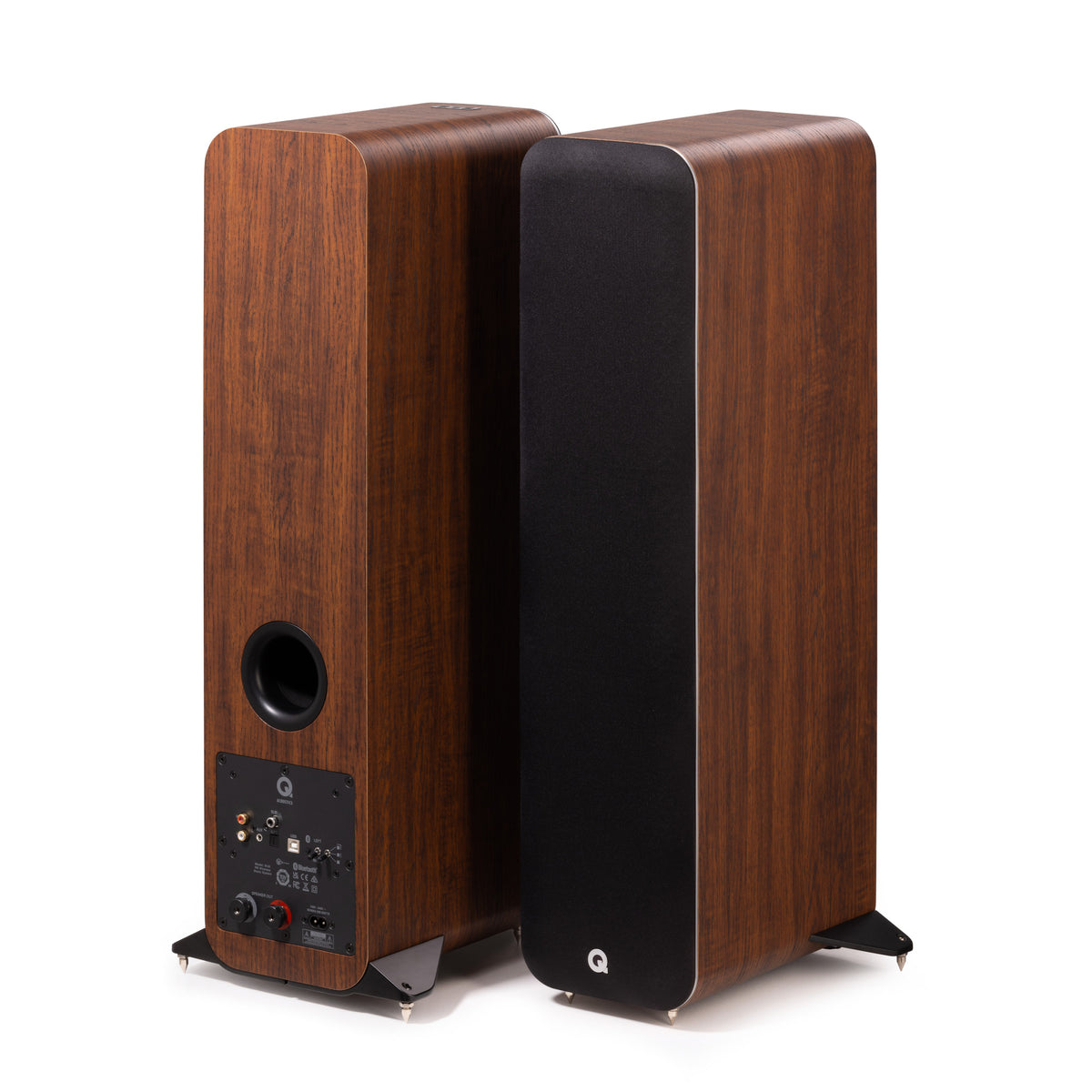 Q Acoustics M40 HD Wireless Music System Active Floor Standing Speakers - Walnut