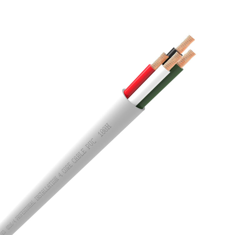 QED QX16/4 Bi-Wire Speaker Cable White 4x1.5 mm - per metre