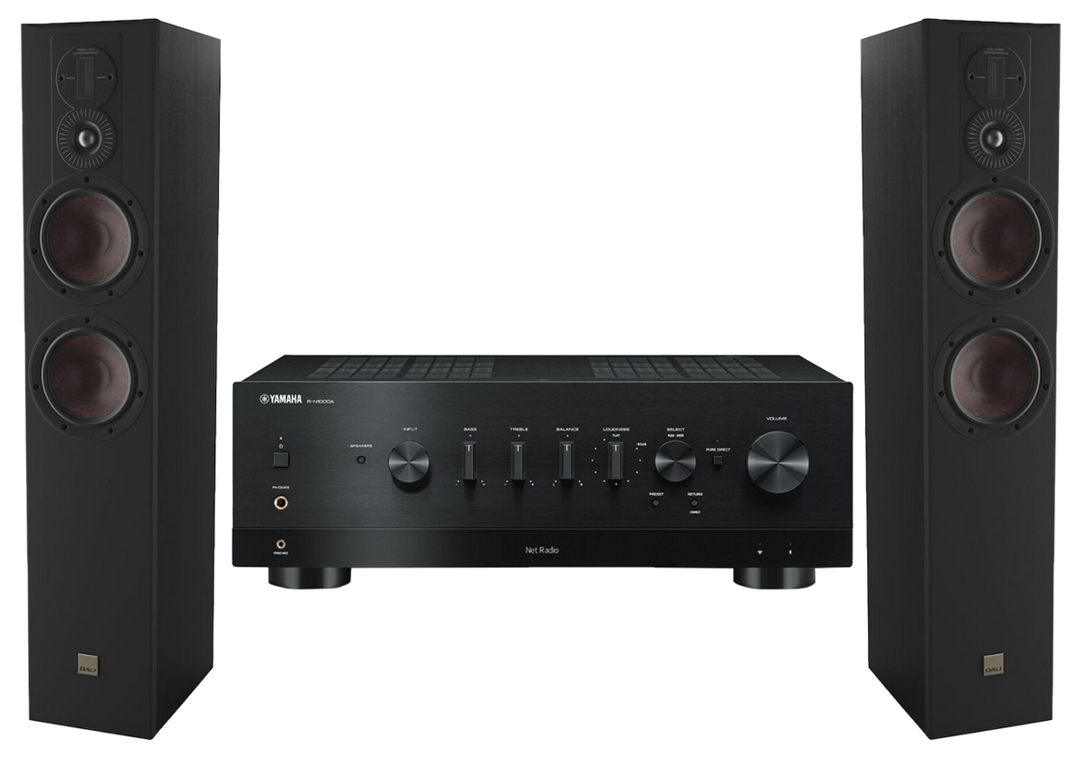 Yamaha R-N1000A Network Receiver Amplifier + Dali Opticon 6 Mk2 Floor Standing Speakers