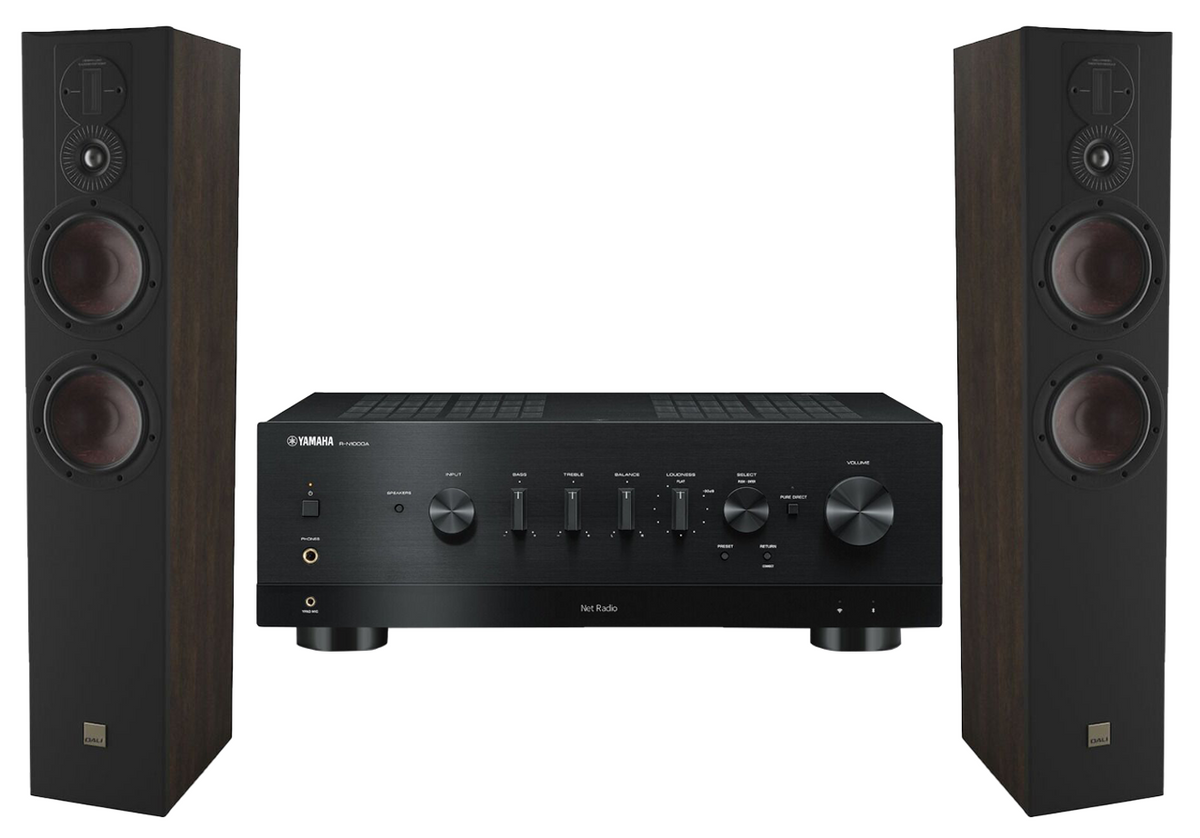 Yamaha R-N1000A Network Receiver Amplifier + Dali Opticon 6 Mk2 Floor Standing Speakers