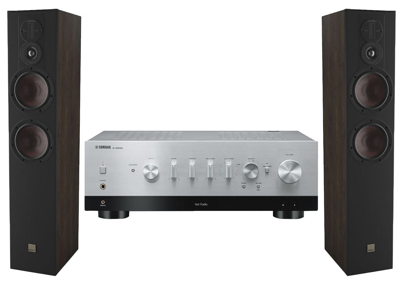 Yamaha R-N1000A Network Receiver Amplifier + Dali Opticon 6 Mk2 Floor Standing Speakers